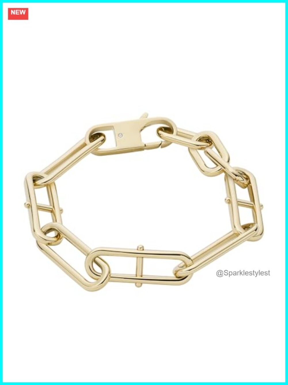 Fossil Heritage D Link Stainless Steel Chain Bracelet Lobster Clasp